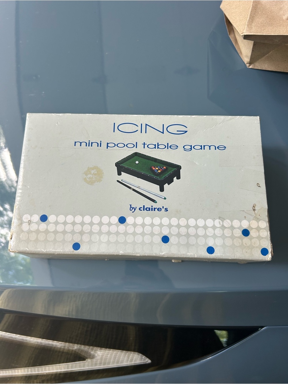 Icing Mini Pool Table Game - Green Playing Surface with Blue Accents